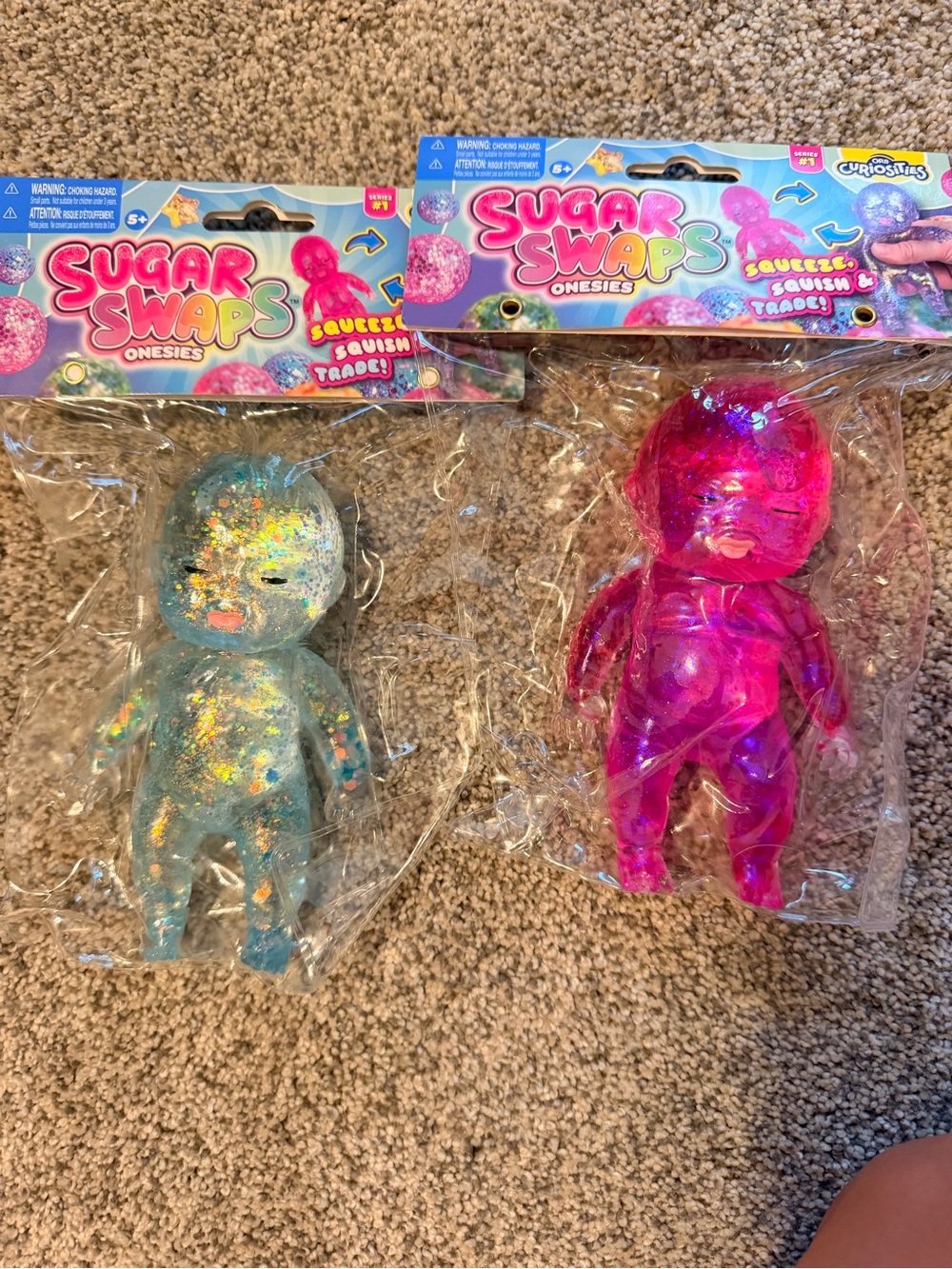 Sugar Swaps Onesies squishy Toy - Blue and Pink Glitter